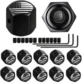 img 4 attached to Protect Your Tires with Dsycar 12 Pack Anti-Theft American Flag Valve Caps