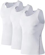 👕 stay cool and dry with audoc men's 3 pack compression tank tops - sleek sleeveless compression shirt логотип