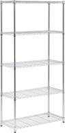 📦 honey-can-do 5-tier black storage shelves - 18x36x72 inches, chrome plated logo