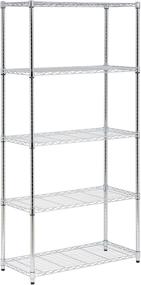 img 3 attached to 📦 Honey-Can-Do 5-Tier Black Storage Shelves - 18x36x72 Inches, Chrome Plated