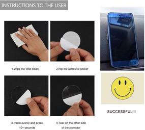 img 2 attached to 📱 Universal Round Gel Pads - 15Pcs for Car Dashboard, Office, House, Glass Mirrors - Traceless Cell Phone Holder, Mat Sticky Pads