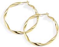 🔗 set of gold thick small hoop earrings, minimalist open hoops for women and girls - punk jewelry gifts logo