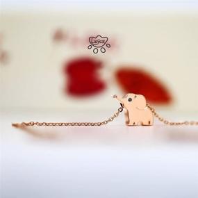 img 2 attached to Lucky Elephant Pendant Necklace: Lazycat 18k Plated Stainless Steel Jewelry