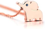 lucky elephant pendant necklace: lazycat 18k plated stainless steel jewelry logo