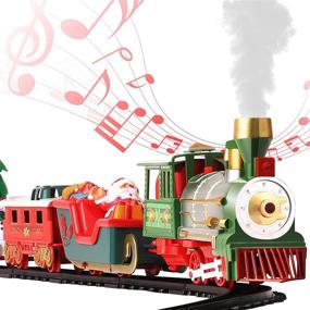 img 4 attached to 🚂 Electric Christmas Train Set with Lights, Sounds and 15 Railway Tracks for Under / Around The Christmas Tree - Perfect Toy Train Set for Kids Ages 3 and Up