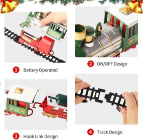 img 1 attached to 🚂 Electric Christmas Train Set with Lights, Sounds and 15 Railway Tracks for Under / Around The Christmas Tree - Perfect Toy Train Set for Kids Ages 3 and Up