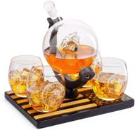 🍾 premium 1000ml decanter set for marines - includes 4 whiskey glasses - unique marine gift - by the wine savant логотип