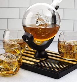 img 2 attached to 🍾 Premium 1000ml Decanter Set for Marines - Includes 4 Whiskey Glasses - Unique Marine Gift - by The Wine Savant