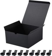🎁 набор из 10 матовых черных подарочных коробок с крышками, 8x8x4 дюйма - идеально подходит для свадеб, вечеринок, дней рождения, предложений для друзей и легкой упаковки подарков логотип