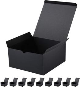 img 4 attached to 🎁 Набор из 10 матовых черных подарочных коробок с крышками, 8x8x4 дюйма - идеально подходит для свадеб, вечеринок, дней рождения, предложений для друзей и легкой упаковки подарков