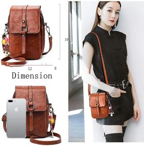 img 2 attached to 👜 Compact Leather Crossbody Shoulder Bag with Headphone Plug and Cellphone Wallet Purse