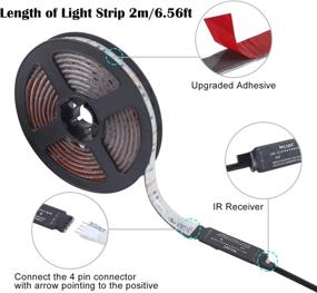 img 3 attached to RGB Music Sync LED Strip Lights - Battery Powered, 2M Flexible Tape Light, Waterproof, Remote Control - Ideal for Home Party Decoration