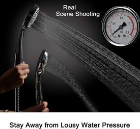 img 1 attached to HO2ME High Pressure Handheld Shower Head with Powerful Shower Spray for Low Pressure Water Supply Pipeline, Multi-functional, with 79 inch Hose, Bracket, Flow Regulator, and Chrome Finish