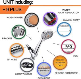 img 3 attached to HO2ME High Pressure Handheld Shower Head with Powerful Shower Spray for Low Pressure Water Supply Pipeline, Multi-functional, with 79 inch Hose, Bracket, Flow Regulator, and Chrome Finish