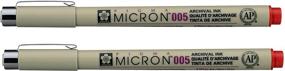 img 3 attached to 10 Sakura Pigma Micron Pens 005 - Precision Drawing & Sketching 0.20mm Fine Tip (8 Ink Colors) - Ideal for Creative Writing (RED Ink)