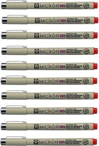 img 4 attached to 10 Sakura Pigma Micron Pens 005 - Precision Drawing & Sketching 0.20mm Fine Tip (8 Ink Colors) - Ideal for Creative Writing (RED Ink)