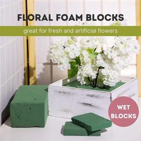 img 3 attached to Wet Florist Foam Blocks (4 Bricks) - Green Floral Foam for Artificial and Fresh Flowers - Size 8.8x4.1x2.7 for Arts, Crafts, and Floral Arrangements