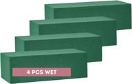 wet florist foam blocks (4 bricks) - green floral foam for artificial and fresh flowers - size 8.8x4.1x2.7 for arts, crafts, and floral arrangements logo