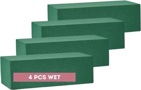 img 4 attached to Wet Florist Foam Blocks (4 Bricks) - Green Floral Foam for Artificial and Fresh Flowers - Size 8.8x4.1x2.7 for Arts, Crafts, and Floral Arrangements