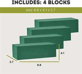 img 2 attached to Wet Florist Foam Blocks (4 Bricks) - Green Floral Foam for Artificial and Fresh Flowers - Size 8.8x4.1x2.7 for Arts, Crafts, and Floral Arrangements