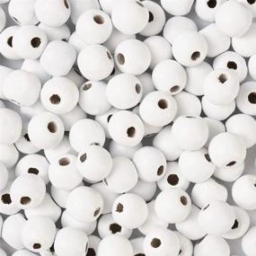 img 3 attached to Craftdady 200pcs 10mm 0.39inch White Wooden Round Ball Spacer Loose Beads for DIY Jewelry Craft Making