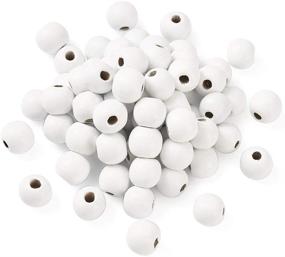 img 4 attached to Craftdady 200pcs 10mm 0.39inch White Wooden Round Ball Spacer Loose Beads for DIY Jewelry Craft Making