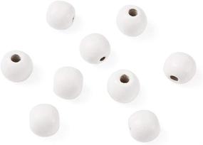 img 2 attached to Craftdady 200pcs 10mm 0.39inch White Wooden Round Ball Spacer Loose Beads for DIY Jewelry Craft Making