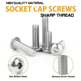 img 1 attached to 🔩 1080pcs Stainless Steel Screws Nuts and Washers Assortment Kit - VIGRUE M2 M3 M4 M5 with Allen Wrenches, Hex Socket Button Head Cap Screws