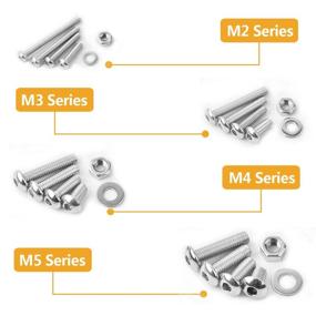 img 2 attached to 🔩 1080pcs Stainless Steel Screws Nuts and Washers Assortment Kit - VIGRUE M2 M3 M4 M5 with Allen Wrenches, Hex Socket Button Head Cap Screws