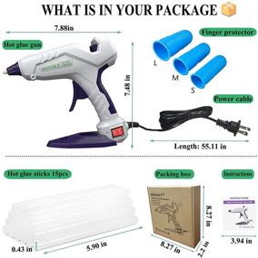 img 3 attached to 🔥 High-Powered Hot Glue Gun by MONVICT - Full Size Glue Gun Kit 60/100W with Base Stand, 15 Premium Glue Sticks, and 3 Finger Protectors - Ideal for Rapid Repairs, DIY Projects, Artistic Creations (Patented)