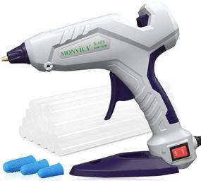img 4 attached to 🔥 High-Powered Hot Glue Gun by MONVICT - Full Size Glue Gun Kit 60/100W with Base Stand, 15 Premium Glue Sticks, and 3 Finger Protectors - Ideal for Rapid Repairs, DIY Projects, Artistic Creations (Patented)