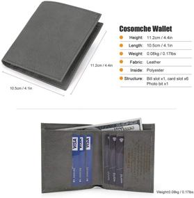 img 3 attached to Premium Cosomche Engraved Leather Wallets: Blessing 👜 Men's Accessories for Wallets, Card Cases & Money Organizers