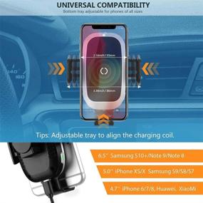 img 2 attached to 🔌 Wireless Car Charger for iPhone 13/12/11 Pro Mini SE 8P, Samsung Galaxy S20 S10 S9 S8 S7 Note10 – CD Slot & Air Vent Clip Mount with Qi Charging and Auto Clamping