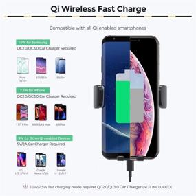 img 3 attached to 🔌 Wireless Car Charger for iPhone 13/12/11 Pro Mini SE 8P, Samsung Galaxy S20 S10 S9 S8 S7 Note10 – CD Slot & Air Vent Clip Mount with Qi Charging and Auto Clamping