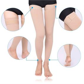 img 1 attached to 👩 Women's Footless Varicose Thigh High Compression Stockings - 30-40mmHg Sleeve Socks