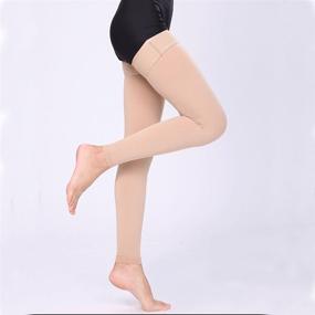 img 3 attached to 👩 Women's Footless Varicose Thigh High Compression Stockings - 30-40mmHg Sleeve Socks