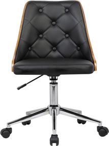 img 3 attached to 🪐 Stylish and Sleek Armen Living Diamond Office Chair: Black Faux Leather and Chrome Finish