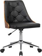 🪐 stylish and sleek armen living diamond office chair: black faux leather and chrome finish logo