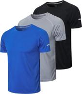 stay fresh and cool with frueo men's 3 pack moisture-wicking workout shirts - breathable short sleeve mesh athletic t-shirts logo