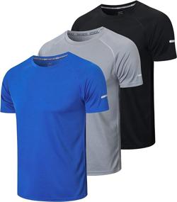 img 4 attached to Stay Fresh and Cool with frueo Men's 3 Pack Moisture-Wicking Workout Shirts - Breathable Short Sleeve Mesh Athletic T-Shirts