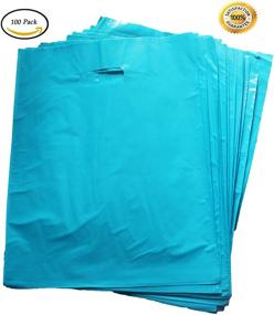 img 3 attached to 🛍️ Durable 12x15" Merchandise Bags with Die Cut Handle-Glossy Finish - 100% Recyclable & Anti-Stretch! Ideal for Retail Stores, Party Favors, and More by Best Choice (Teal Blue)