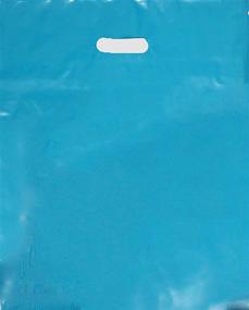 img 4 attached to 🛍️ Durable 12x15" Merchandise Bags with Die Cut Handle-Glossy Finish - 100% Recyclable & Anti-Stretch! Ideal for Retail Stores, Party Favors, and More by Best Choice (Teal Blue)