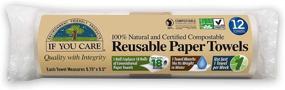 img 2 attached to 🌿 If You Care Reusable Paper Towels - 12 CT Sheets - 100% Natural, Compostable Cleaning Cloths for Kitchen, Bathroom, Home Countertops - Extra Absorbent, Eco Friendly