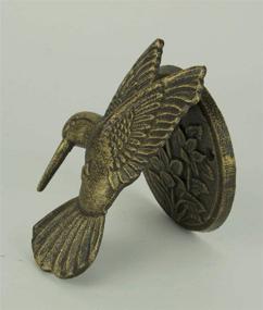 img 2 attached to Vintage Cast Iron Door Knocker: Hummingbird and Flower Design, Ideal for Front Entryway Decoration