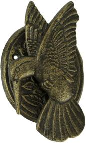 img 3 attached to Vintage Cast Iron Door Knocker: Hummingbird and Flower Design, Ideal for Front Entryway Decoration