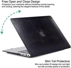 img 1 attached to 🖥️ DTangLsm Premium Leather Hard Shell Case & Keyboard Cover for MacBook Air 13 inch A1369 A1466 - Slim Laptop Protective Cover Shell Compatible with Older 2010-2017 Release, CBlack