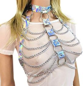 img 2 attached to 🎉 Festival Leather Harness Clothes Choker - Women's Jewelry and Body Accessories