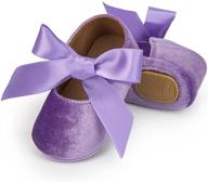 👶 baby girls soft sole mary jane shoes with bow - princess dress wedding slippers - newborn crib shoes - first walkers shoes by kidsun logo