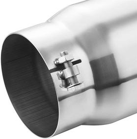 img 1 attached to 🚚 A-KARCK 5 Inch Inlet Exhaust Tip: Polished Stainless Steel Truck Tailpipe - Bolt On, 6 Inch Outlet, 15 Inch Long