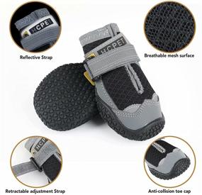 img 2 attached to Ufanore Dog Boots: Breathable, Reflective, and Adjustable 🐾 Shoes for Dogs with Rugged Anti-Slip Soles - 4 Pcs